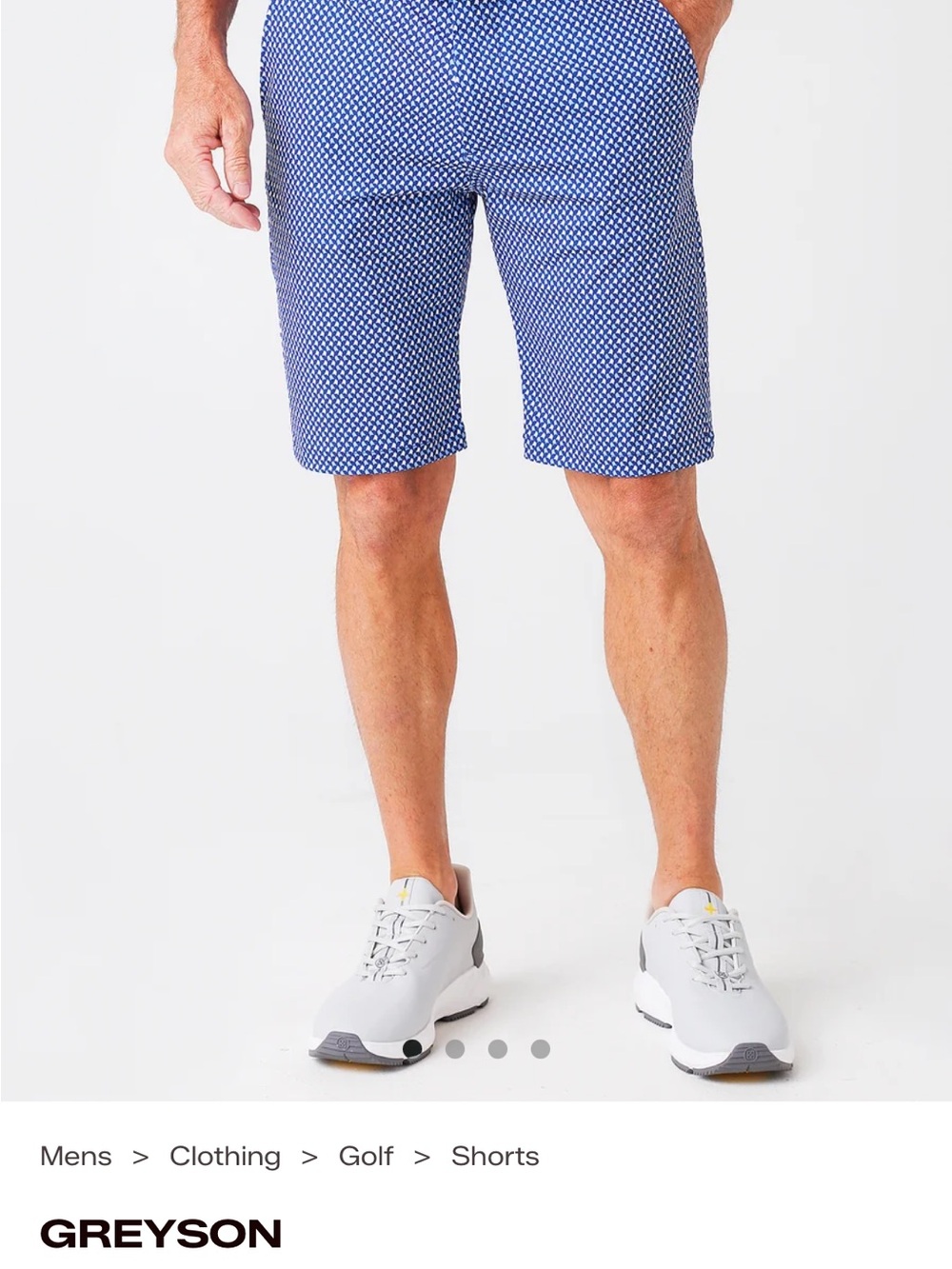 Greyson Men's Blue Microprint Golf Shorts